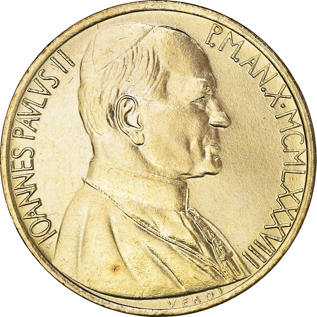 Coin, VATICAN CITY, John Paul II, 20 Lire, 1988, Roma, FDC, MS(65-70)