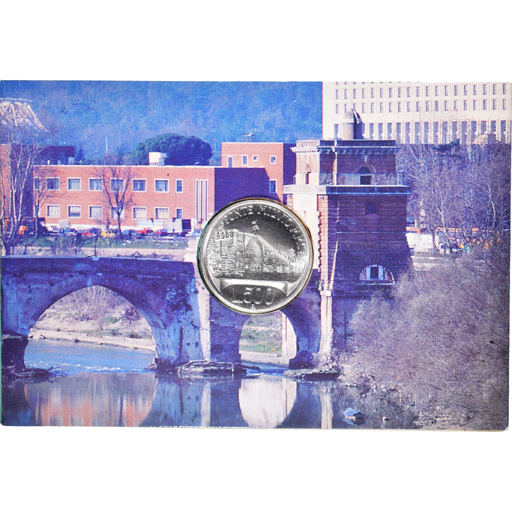 Coin, Italy, 2100ème anniversaire - Pont Milvius, 500 Lire, 1991, BU