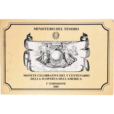 Monnaie, Italie, SCOPERTA DELL'AMERICA, Set 2 Monnaies., 1989, BU, FDC, Argent