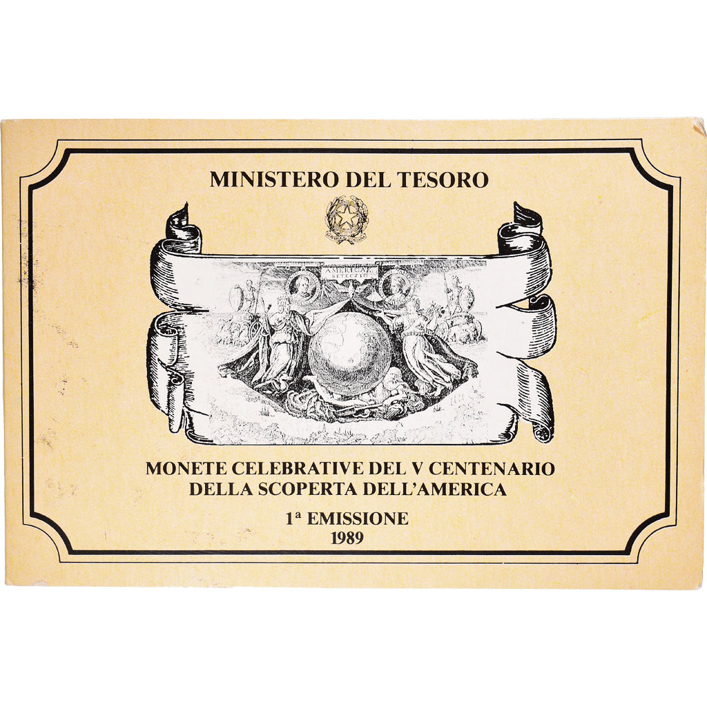 Coin, Italy, SCOPERTA DELL'AMERICA, Set 2 Monnaies., 1989, BU, MS(65-70), Silver