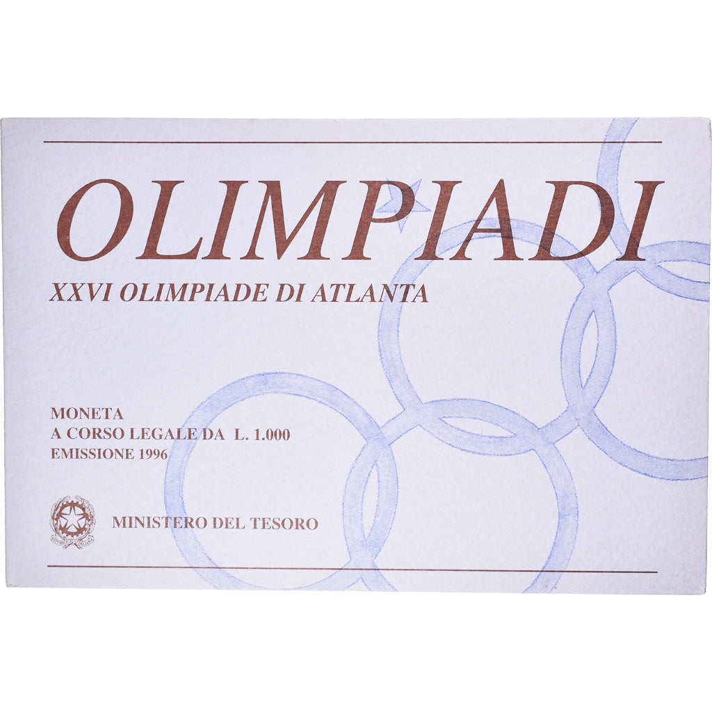 Coin, Italy, Jeux Olympiques Atlanta 1996, 1000 Lire, 1996, BU, MS(65-70)