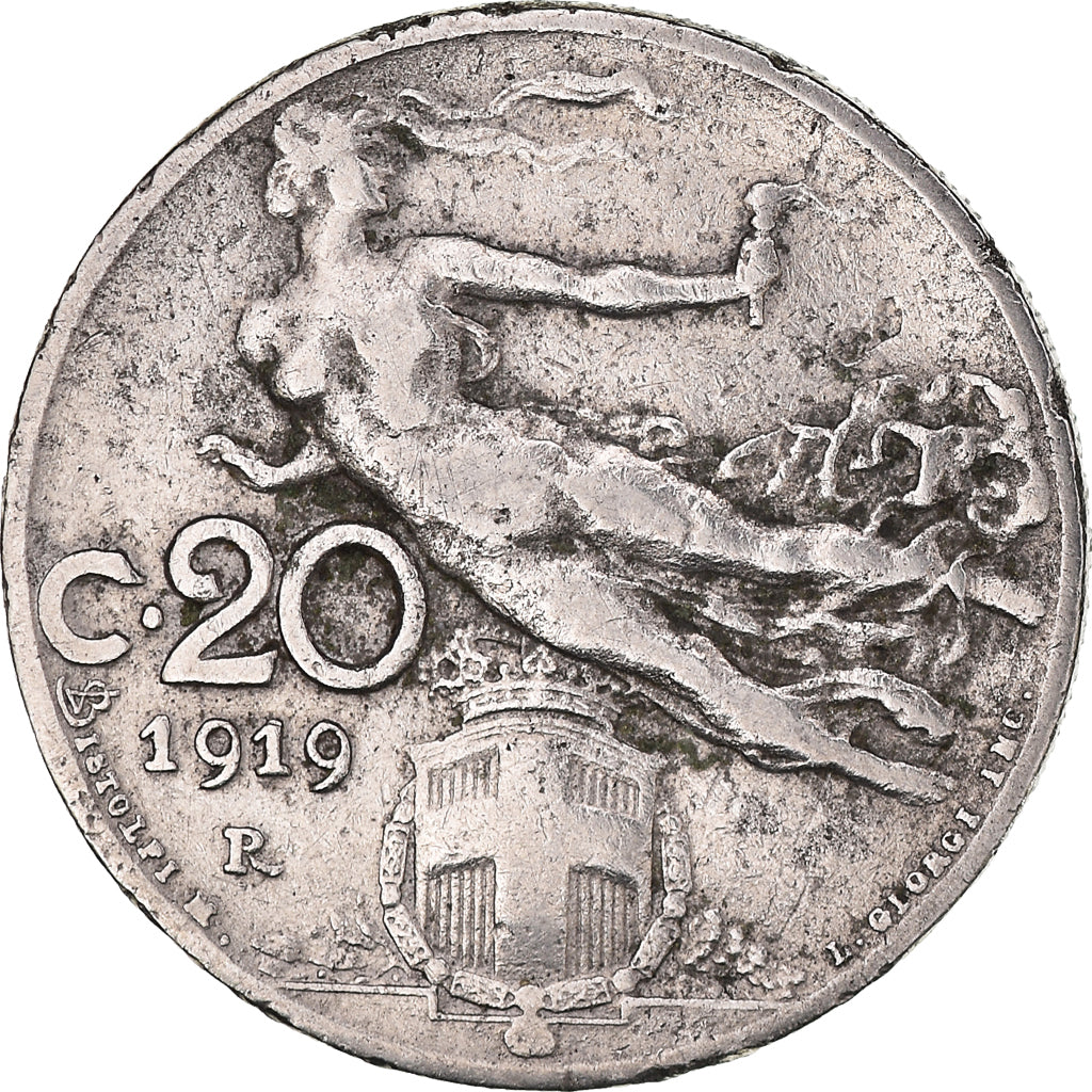 Münze, Italien, Vittorio Emanuele III, 20 Centesimi, 1919, Rome, S, Nickel