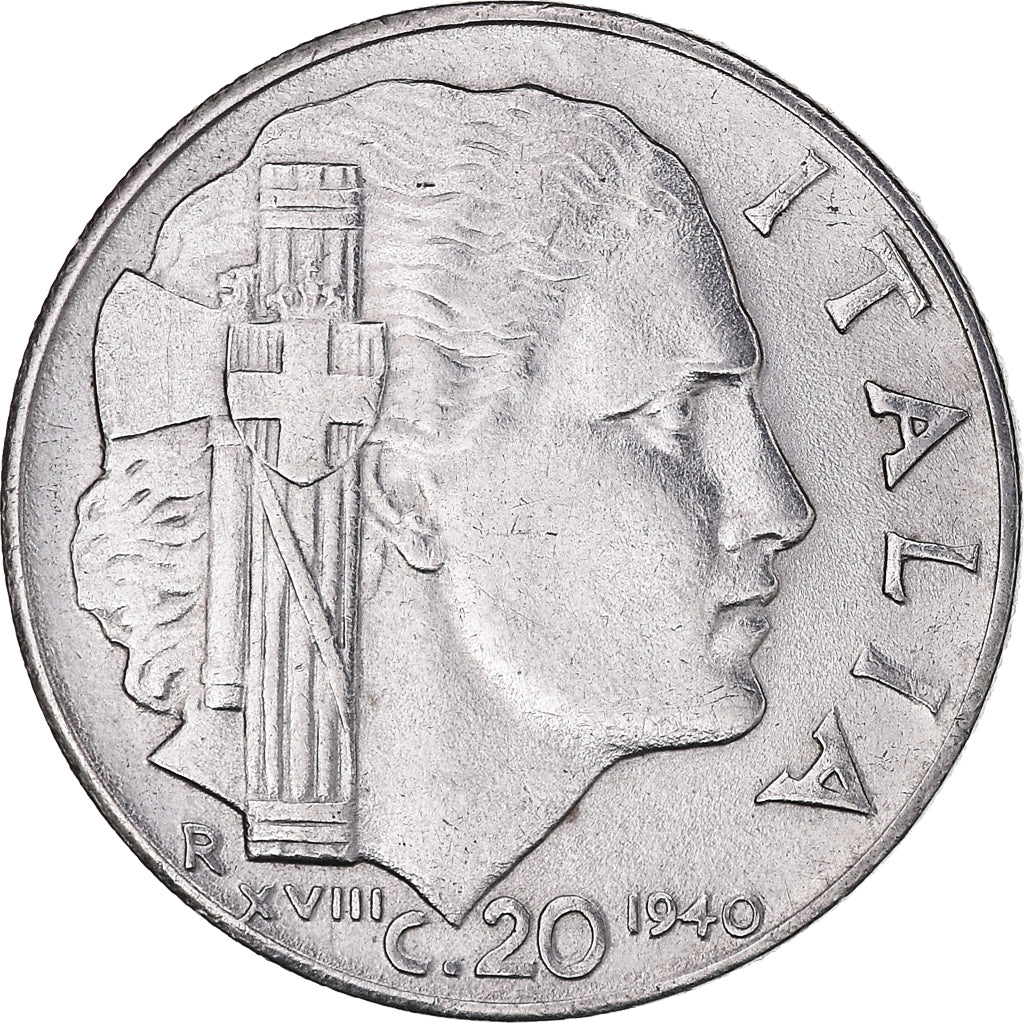 Münze, Italien, Vittorio Emanuele III, 20 Centesimi, 1940, Rome, SS+, Stainless