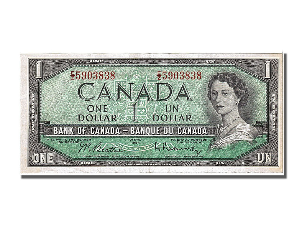 Canada, 1 Dollar, 1954, KM #74b, AU(55-58), 5903838