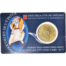 VATICAN CITY, 50 Euro Cent, 2016, Rome, Coin card, MS(65-70), Brass