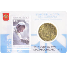 Vatikanstadt, 50 Euro Cent, 2015, Rome, N°7.FDC, STGL, Messing
