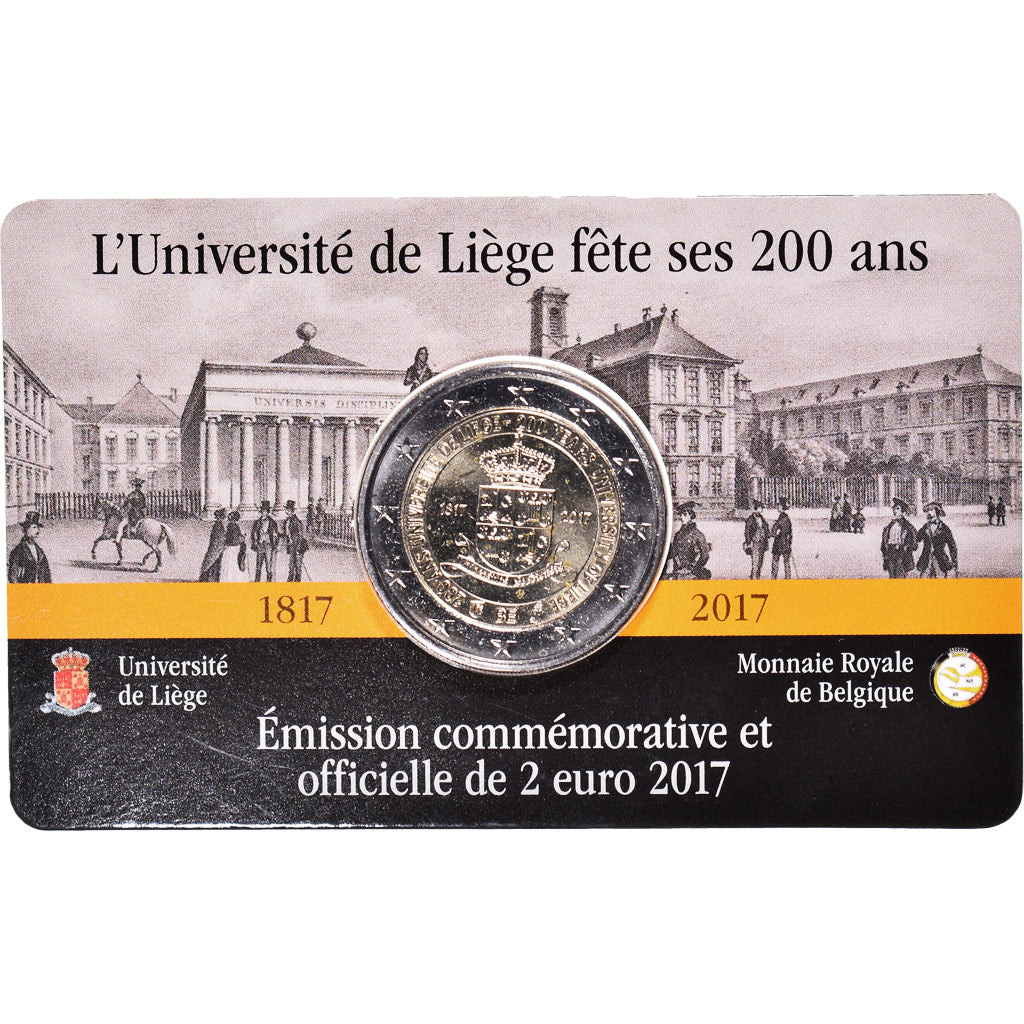 Belgium, 2 Euro, Université de Liège, 2017, BU, MS(65-70), Bi-Metallic