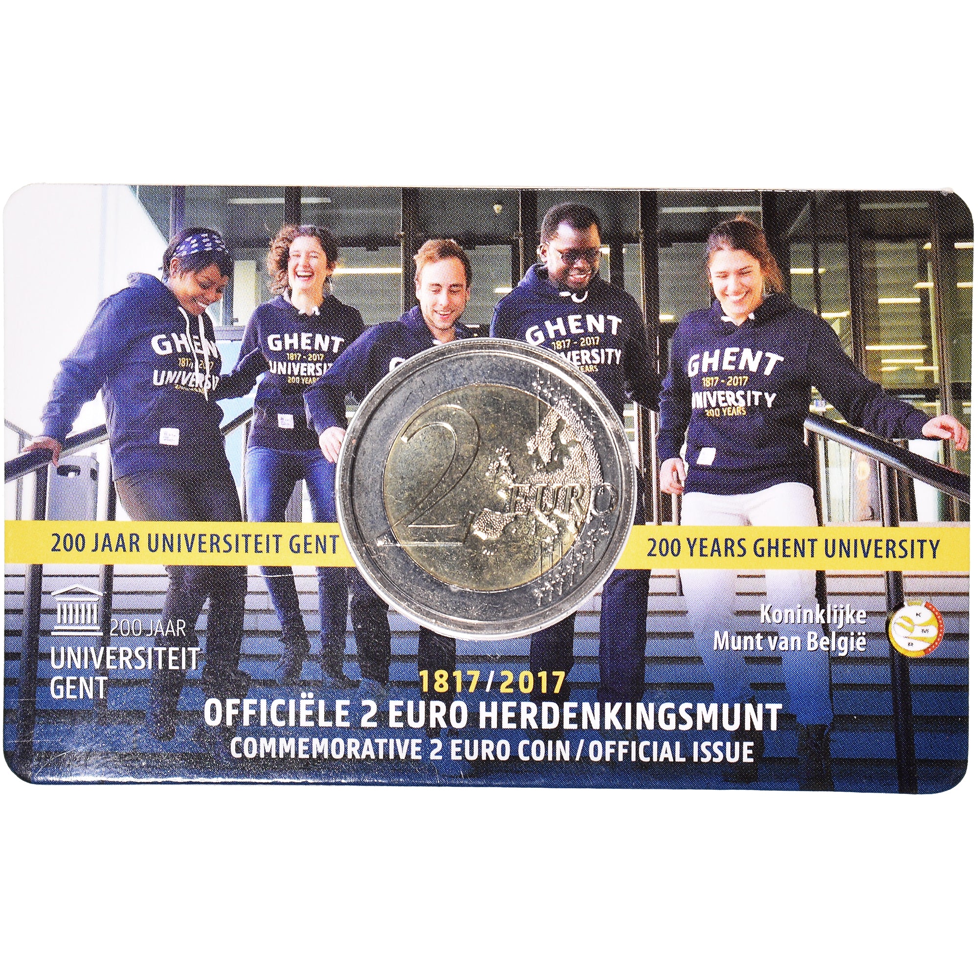 Belgien, 2 Euro, 200 years of the University of Ghent, 2017, Dutch Text, STGL