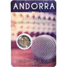 Andorra, 2 Euro, Radio et Télévision, 2016, BU, MS(65-70), Bi-Metallic