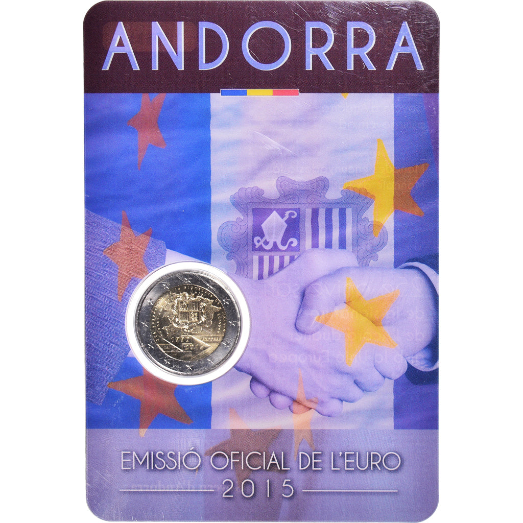 Andorra, 2 Euro, Customs Agreement with the European Union, 2015, BU, MS(65-70)