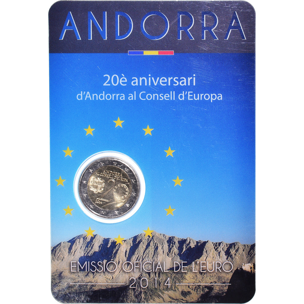 Andorra, 2 Euro, 20th anniversary, 2014, Paris, BU, MS(65-70), Bi-Metallic