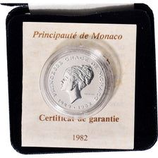 Moeda, Mónaco, Princesse Grace, 10 Francs, 1982, ENSAIO, MS(65-70), Prata