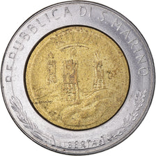 Coin, San Marino, 500 Lire, 1982, Rome, EF(40-45), Bi-Metallic, KM:140
