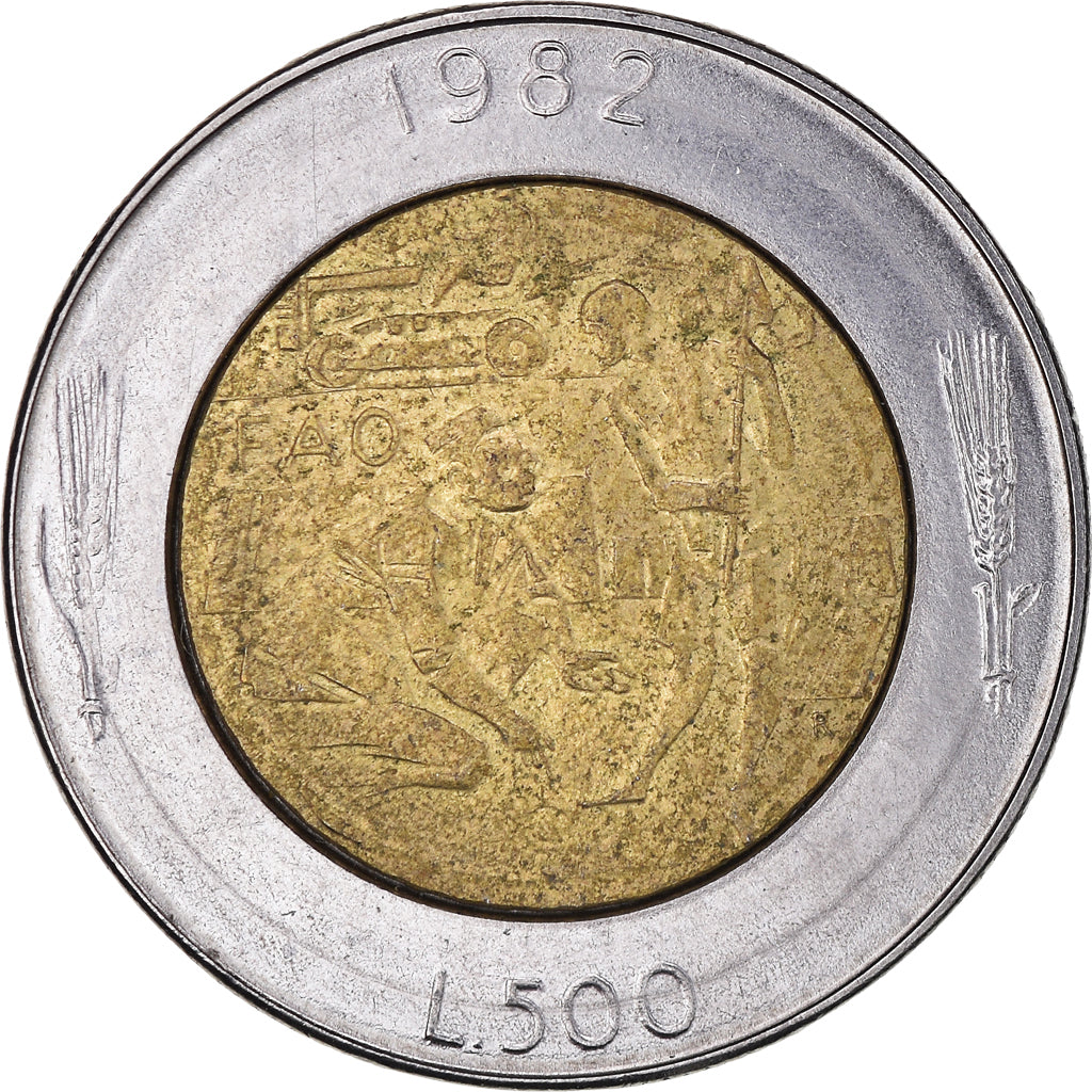 Coin, San Marino, 500 Lire, 1982, Rome, EF(40-45), Bi-Metallic, KM:140