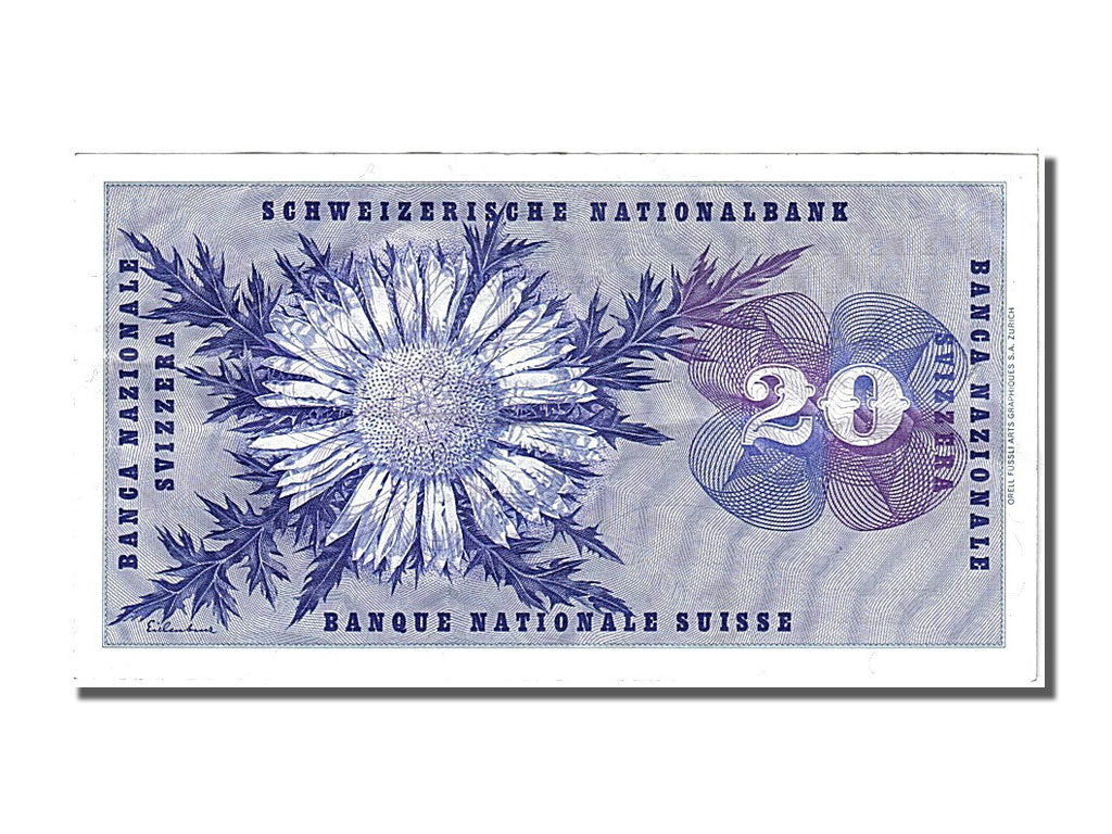 Banknote, Switzerland, 20 Franken, 1976, 1976-04-09, AU(55-58)
