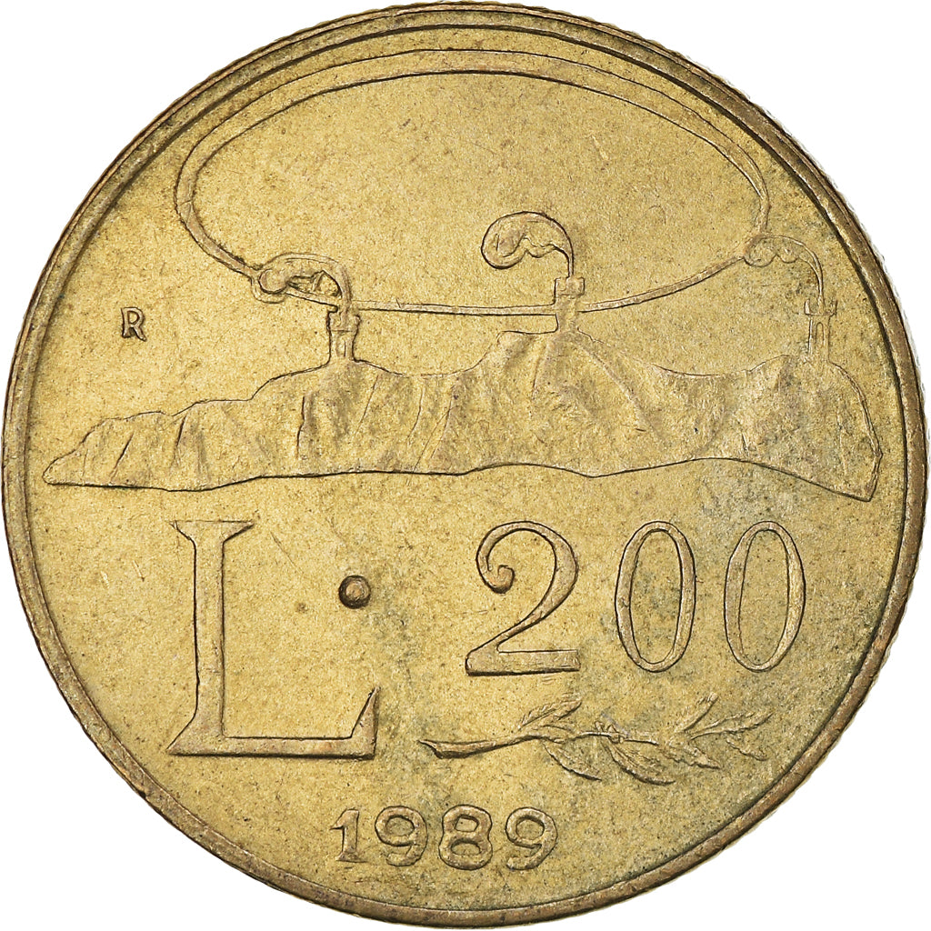 Münze, San Marino, 200 Lire, 1989, Rome, S, Aluminum-Bronze, KM:238