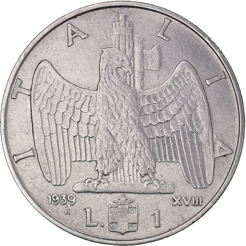 Moneda, Italia, Lira, 1939, Rome, MBC, Acmonital (austénitique), KM:77a