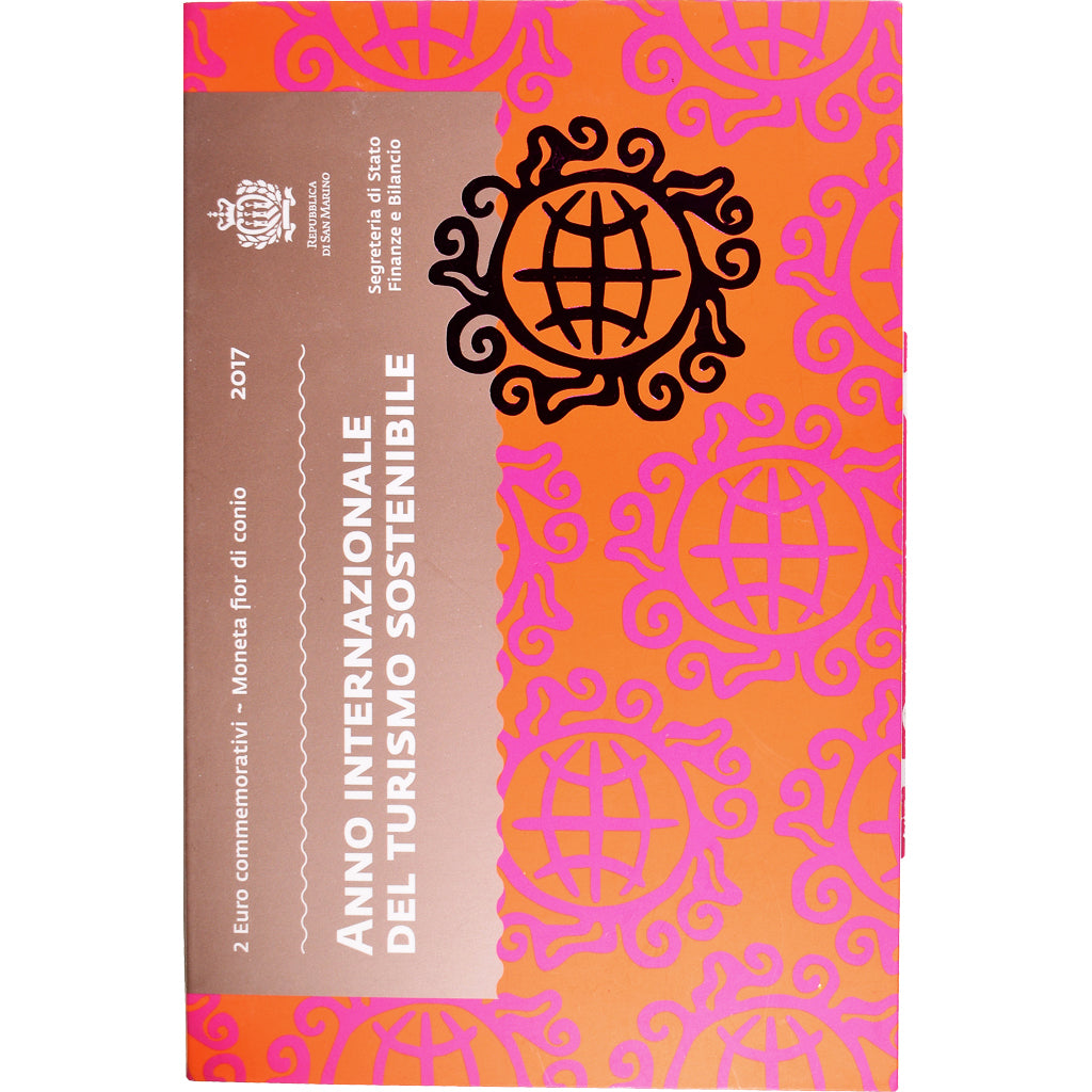 San Marino, 2 Euro, Développement durable du tourisme, 2017, Rome, MS(65-70)