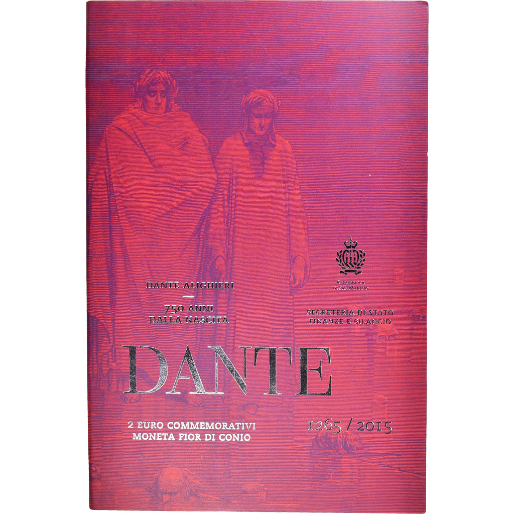 San Marino, 2 Euro, 2015, DANTE., MS(65-70), Bi-Metallic