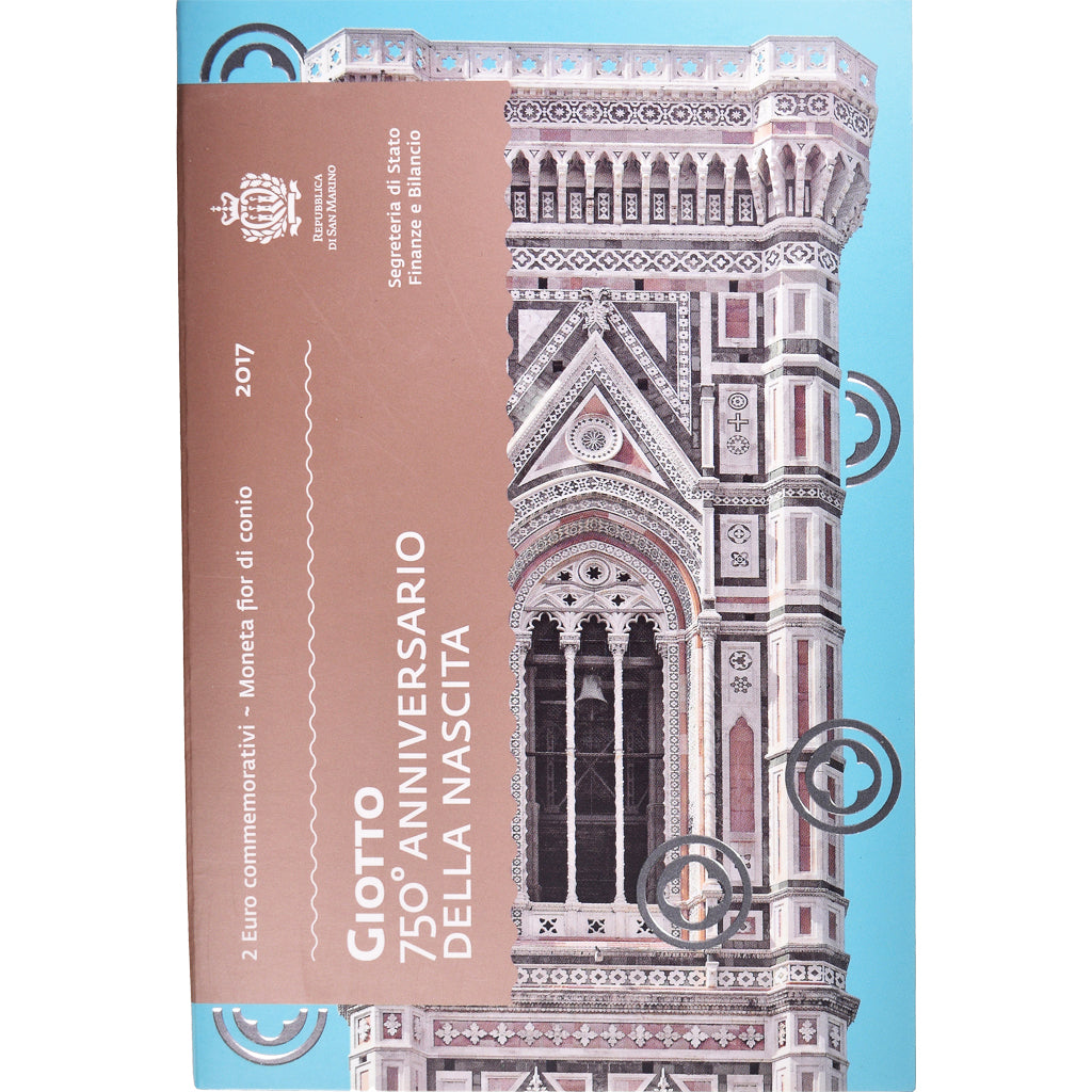 San Marino, 2 Euro, Giotto 1267-2017, 2017, Rome, GIOTTO 750°anniversario della