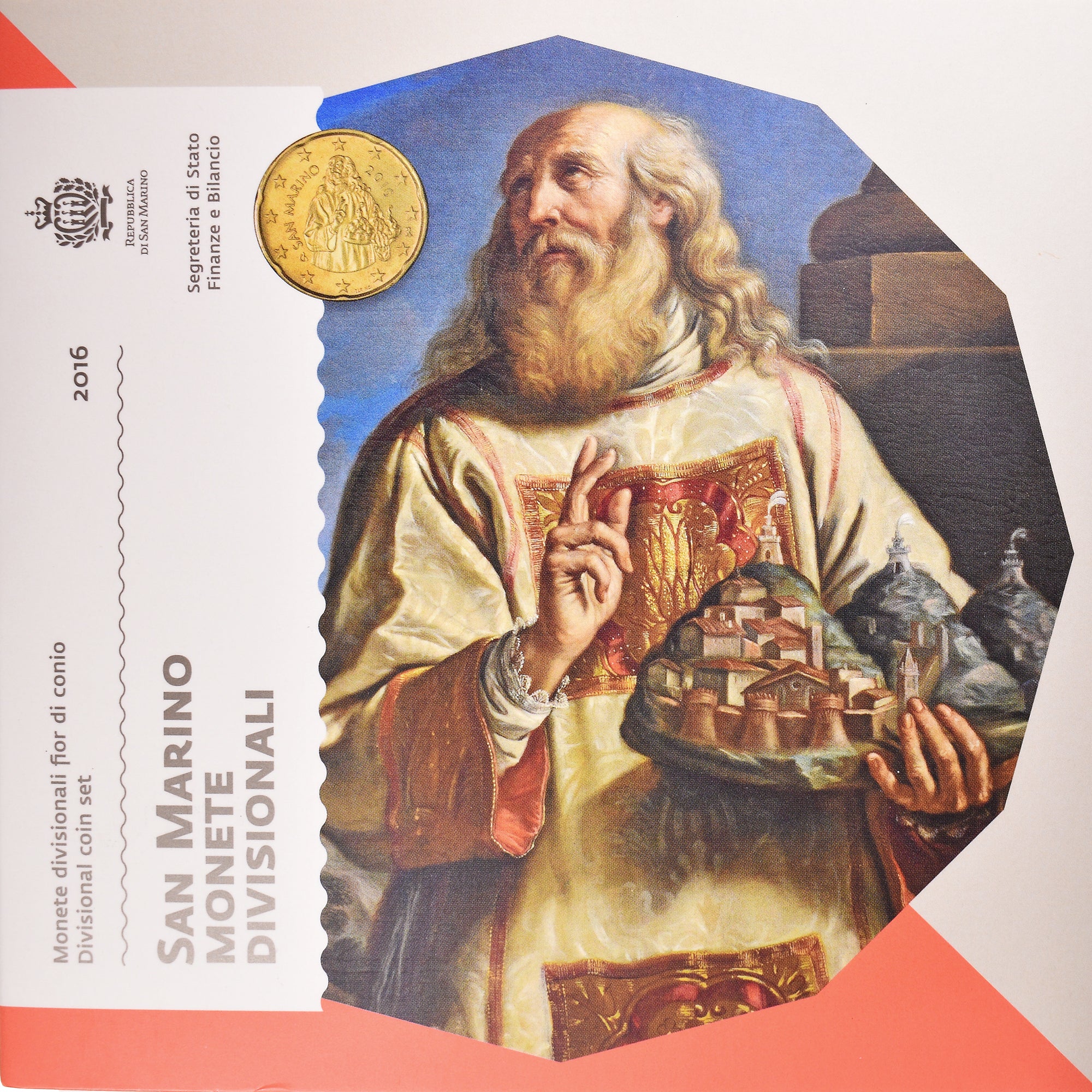 San Marino, 1 Cent to 2 Euro, 2016, Rome, Set Euro, MS(65-70), (No Composition)