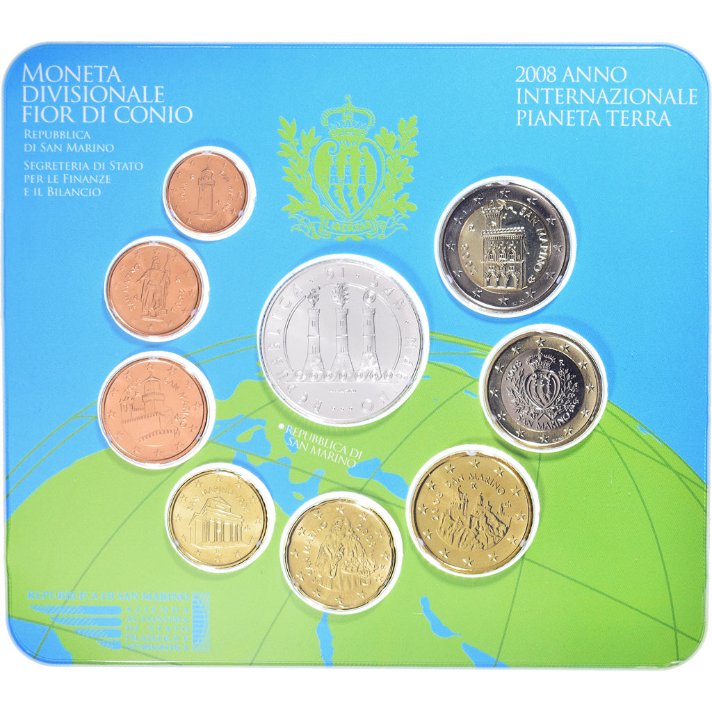 San Marino, Set, 2008, Euro-Set.BU, FDC, n.v.t.