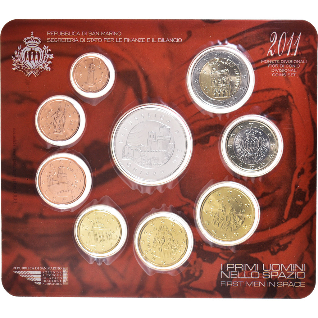 San Marino, Set, Premier homme dans l'espace, 2011, Rome, Euro-Set.BU, MS(65-70)