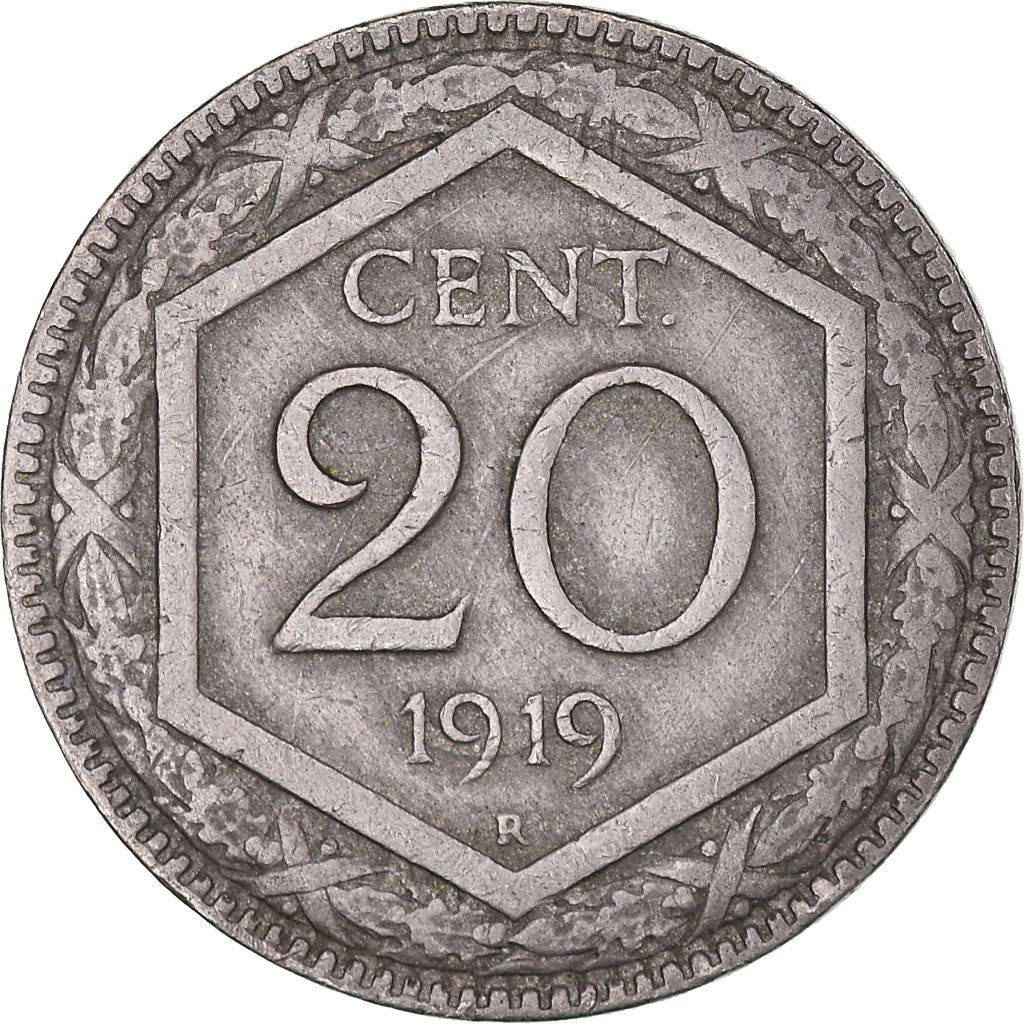 Moneda, Italia, Vittorio Emanuele III, 20 Centesimi, 1919, Rome, MBC, Níquel