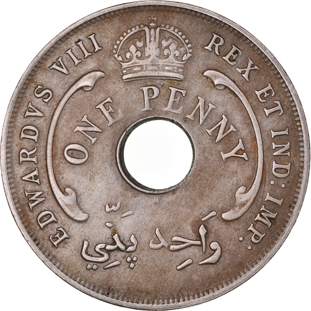 Coin, BRITISH WEST AFRICA, Edward VIII, Penny, 1936, EF(40-45), Copper-nickel