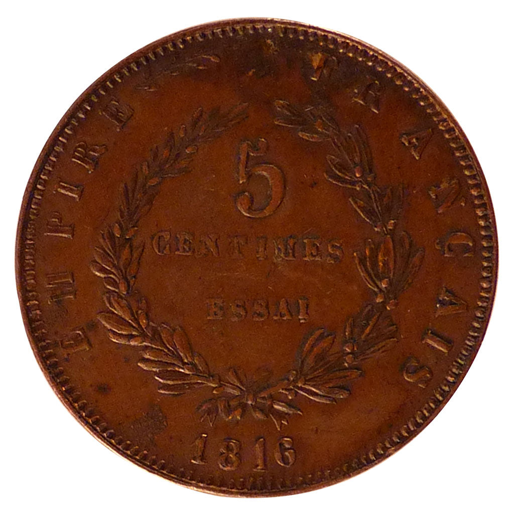 FRANCE, 5 Centimes, 1816, Brussels, AU(55-58), Bronze, Gadoury #133, 11.31