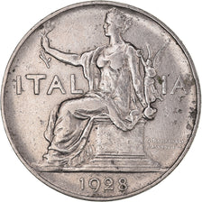 Coin, Italy, Lira, 1928, Rome, EF(40-45), Nickel, KM:62