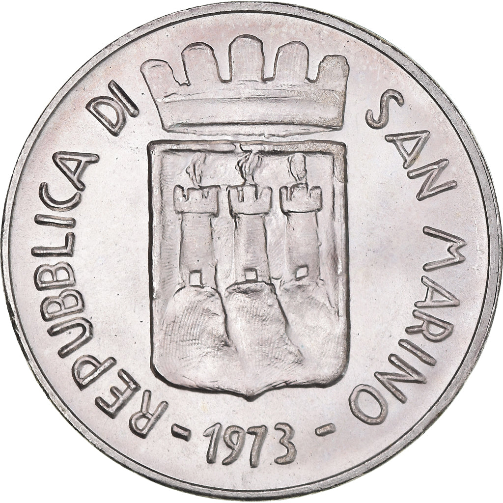 Moneta, San Marino, 500 Lire, 1973, Rome, MS(65-70), Srebro, KM:29