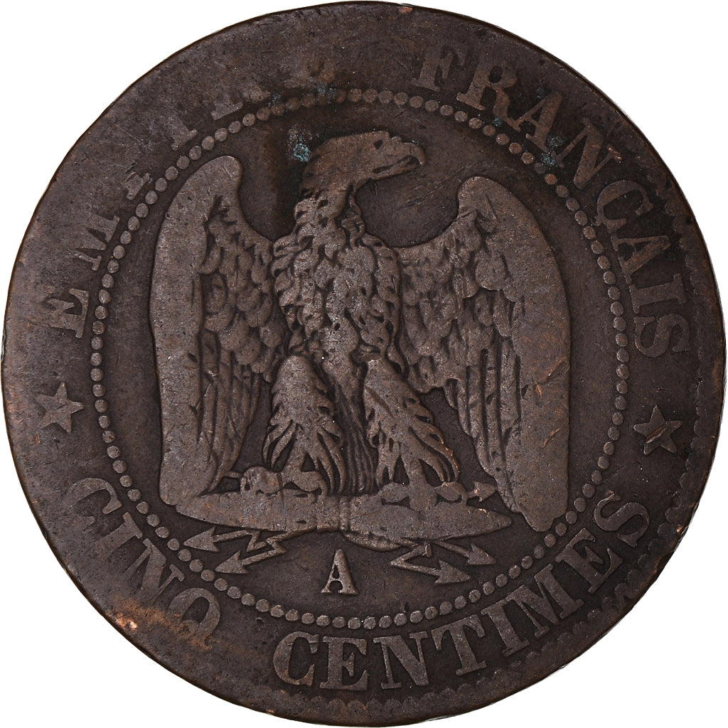 Coin, France, Napoleon III, Napoléon III, 5 Centimes, 1862, Paris, VF(20-25)