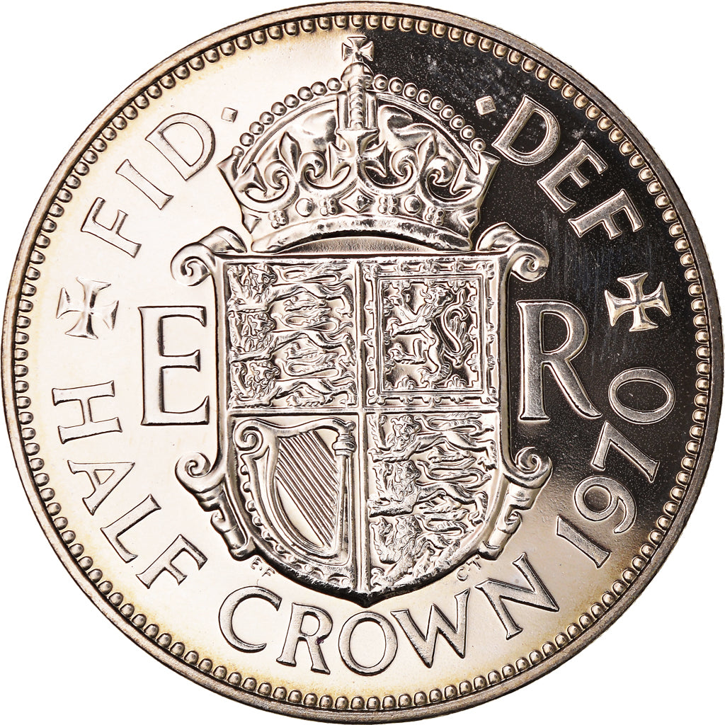 Coin, Great Britain, 1/2 Crown, 1970, BU, MS(65-70), Copper-nickel, KM:907
