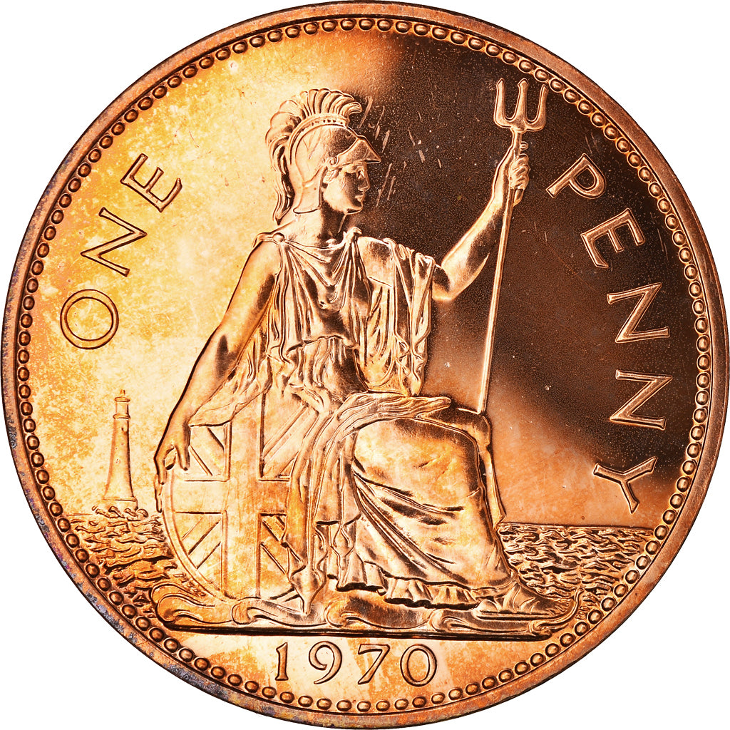 Moneta, Wielka Brytania, Penny, 1970, BU, MS(65-70), Brązowy, KM:897