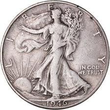 Coin, United States, Walking Liberty Half Dollar, Half Dollar, 1946, U.S. Mint