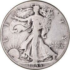 Monnaie, États-Unis, Walking Liberty, Half Dollar, 1944, Philadelphie, B+