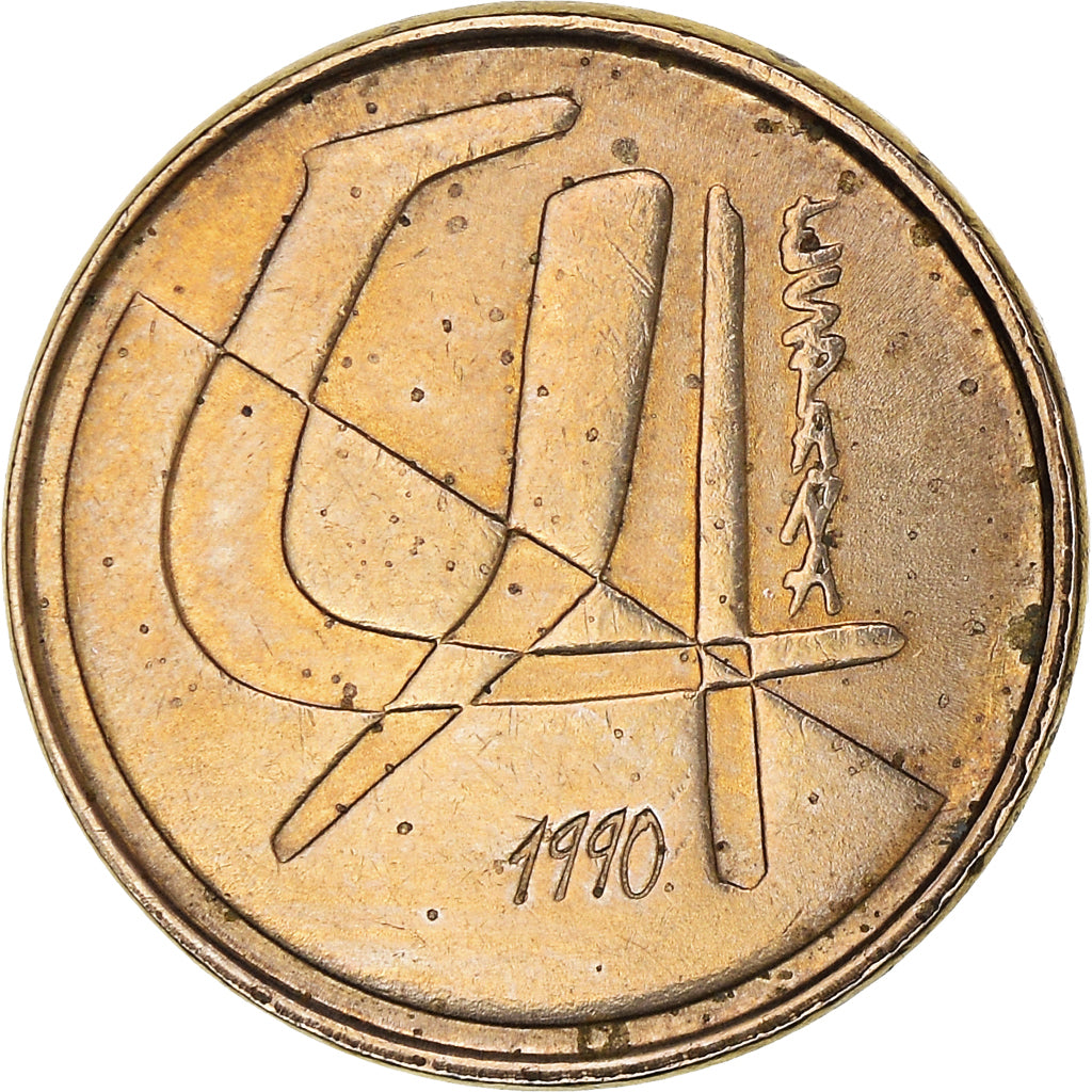 Moeda, Espanha, Juan Carlos I, 5 Pesetas, 1990, Madrid, VF(30-35)
