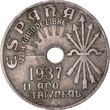 Coin, Spain, 25 Centimos, 1937, Vienna, EF(40-45), Copper-nickel, KM:753