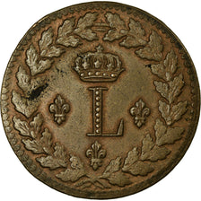 Frankrijk, Louis XVIII, 1 Décime, 1815, Strasbourg, Bronzen, PR, Gadoury:196d