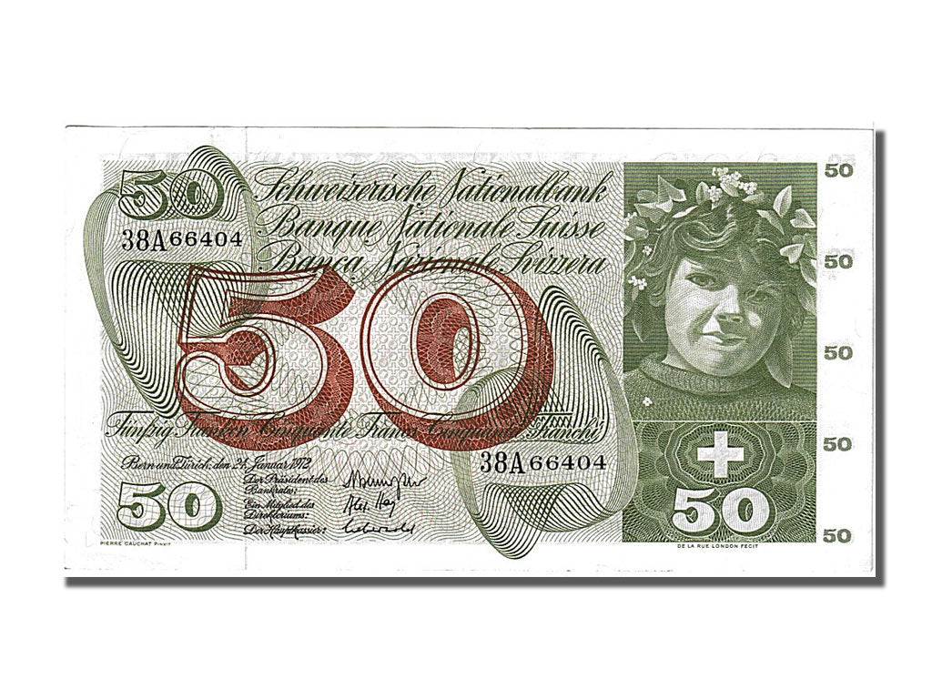 Banknote, Switzerland, 50 Franken, 1972, 1972-01-24, UNC(60-62)