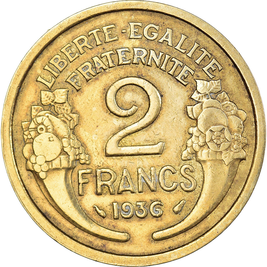 Monnaie, France, Morlon, 2 Francs, 1936, TTB, Bronze-Aluminium, Gadoury:535