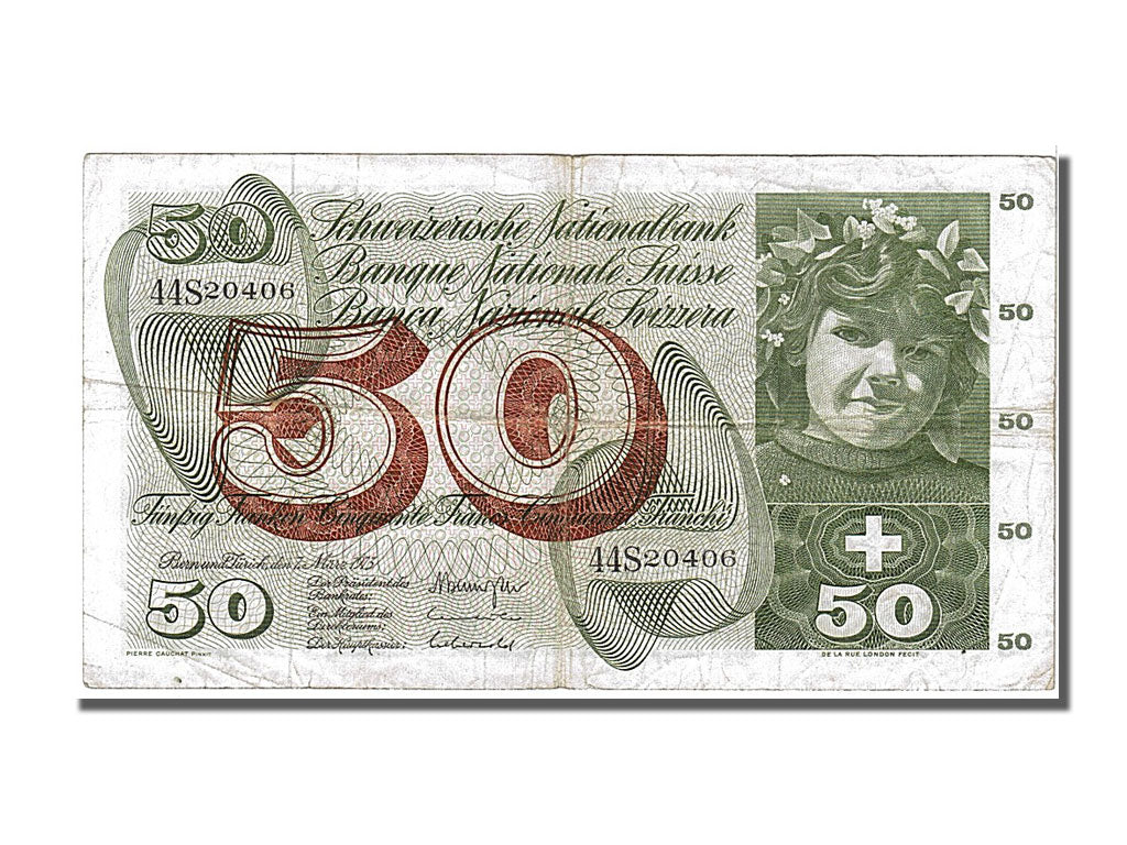 Switzerland, 50 Franken, 1973, KM #48m, 1973-03-07, VF(30-35), 44S