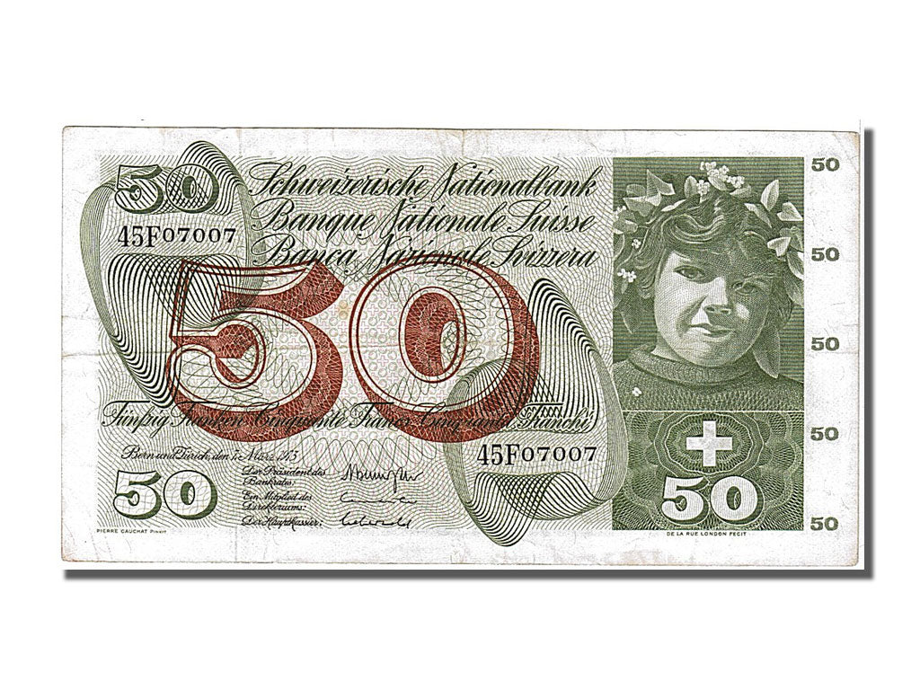 Banknote, Switzerland, 50 Franken, 1973, 1973-03-07, EF(40-45)