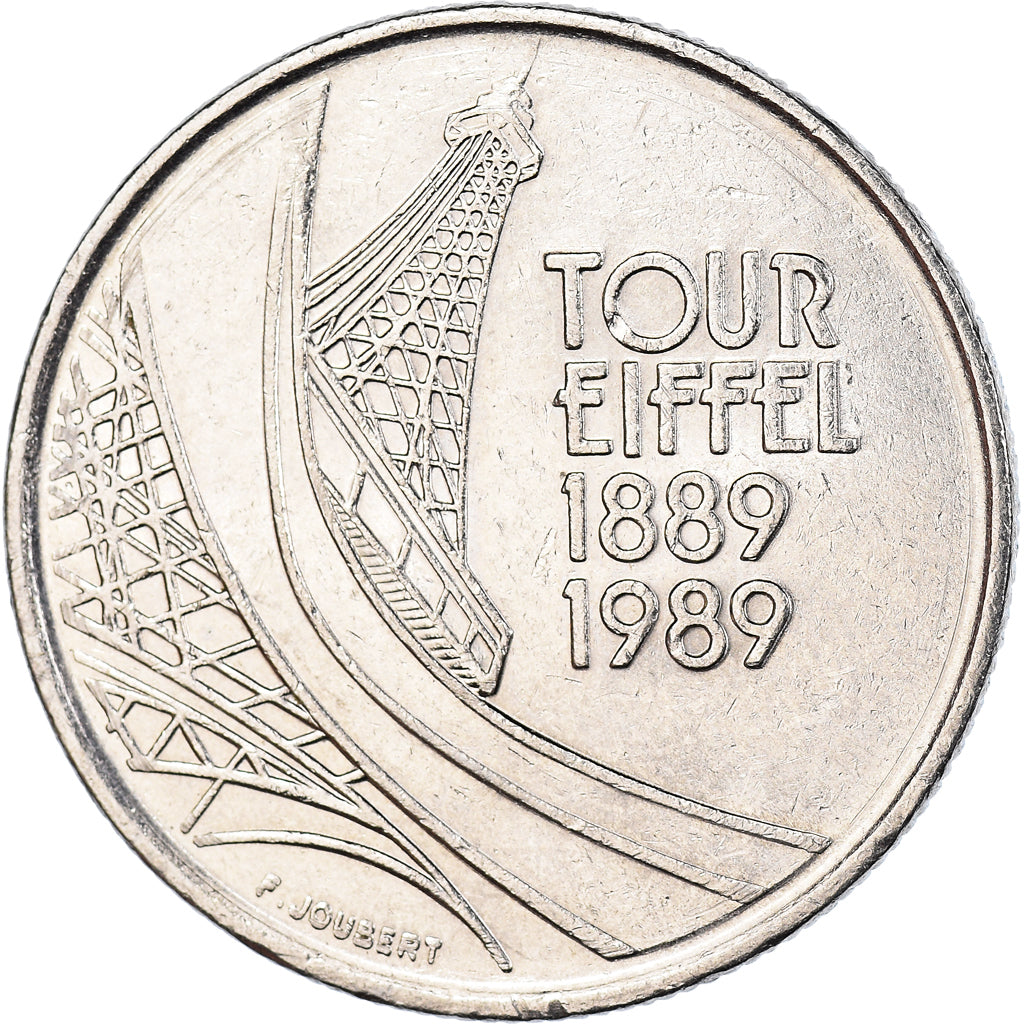 Coin, France, Tour Eiffel, 5 Francs, 1989, Paris, VF(30-35), Nickel, KM:968