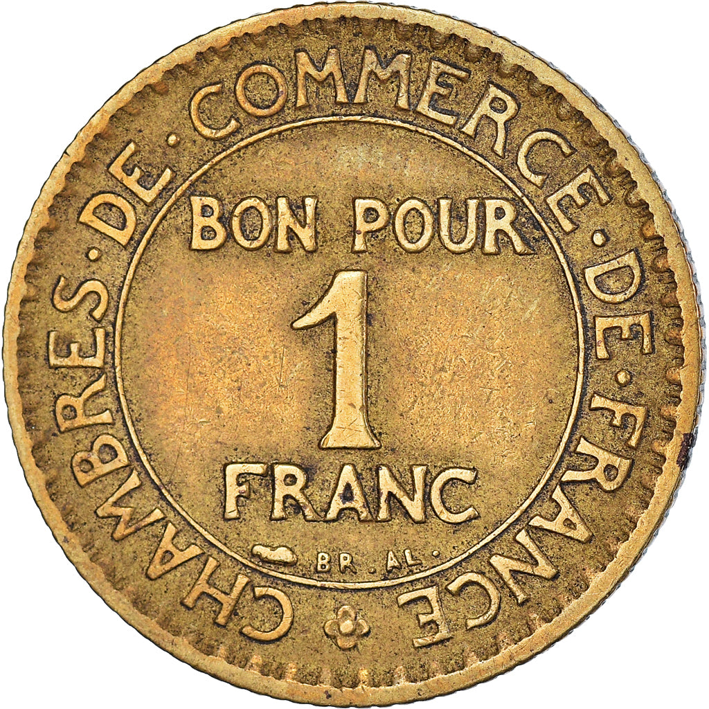 Moneda, Francia, Chambre de commerce, Franc, 1923, Paris, BC+, Aluminio -