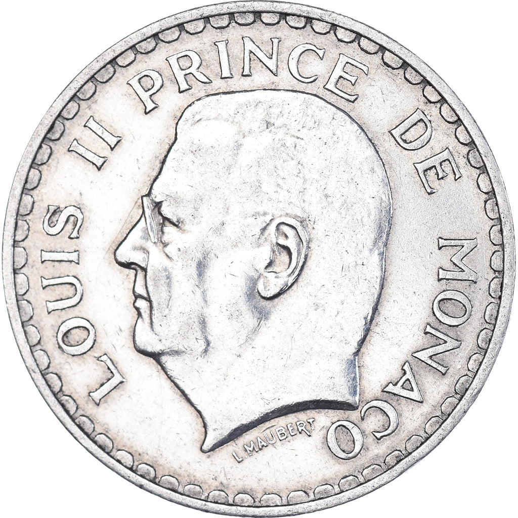 Coin, Monaco, Louis II, 5 Francs, 1945, EF(40-45), Aluminum, KM:122