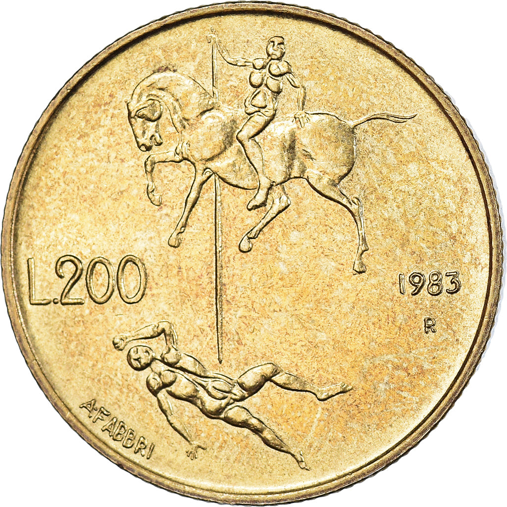 Monnaie, Saint Marin , 200 Lire, 1983, Rome, TTB, Bronze-Aluminium, KM:152