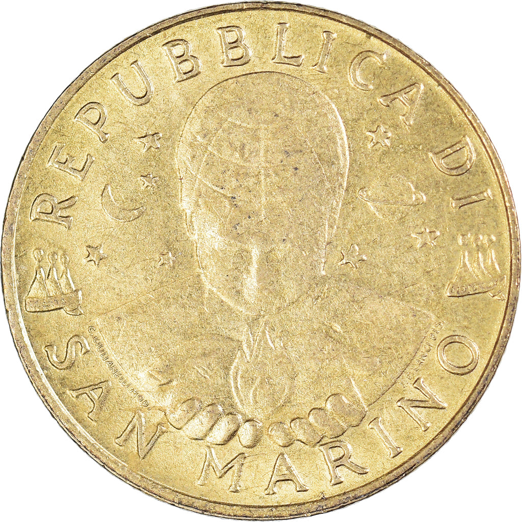Moneda, San Marino, 200 Lire, 1996, BC+, Aluminio - bronce, KM:356