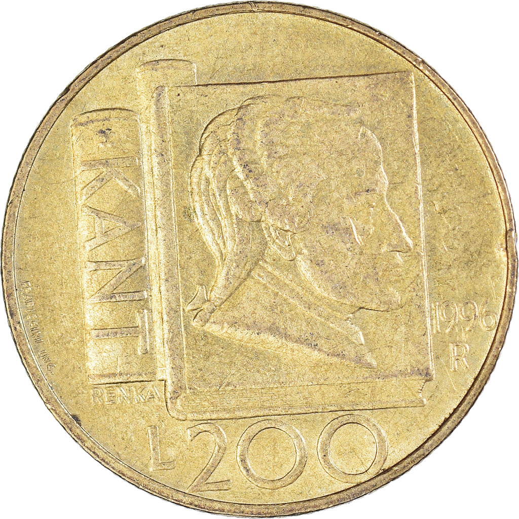 Moneda, San Marino, 200 Lire, 1996, BC+, Aluminio - bronce, KM:356